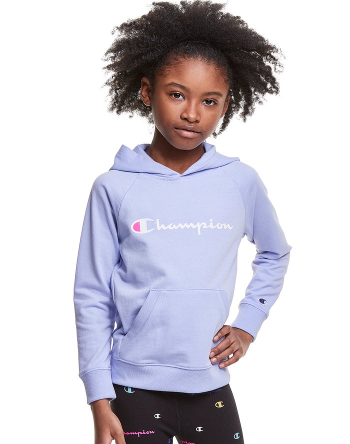 Champion French Terry Script Logo Hoodie Meisjes - LichtPaars - Belgie 6543JUOZF